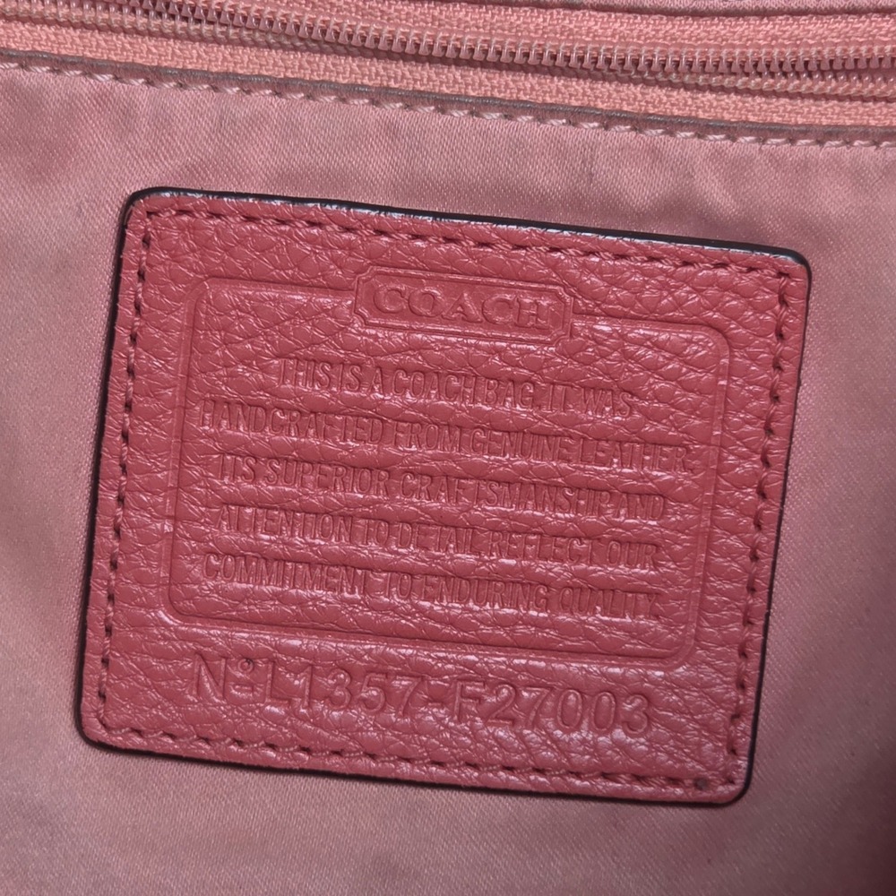 Coach Park Metro F27003 Bucket Bag Women Large Coral Pink Pebbled Leather - Picture 5 of 9